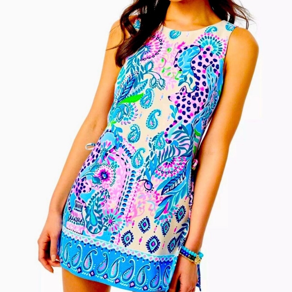 Lilly Pulitzer Blue and Pink Paisley Mini Dress